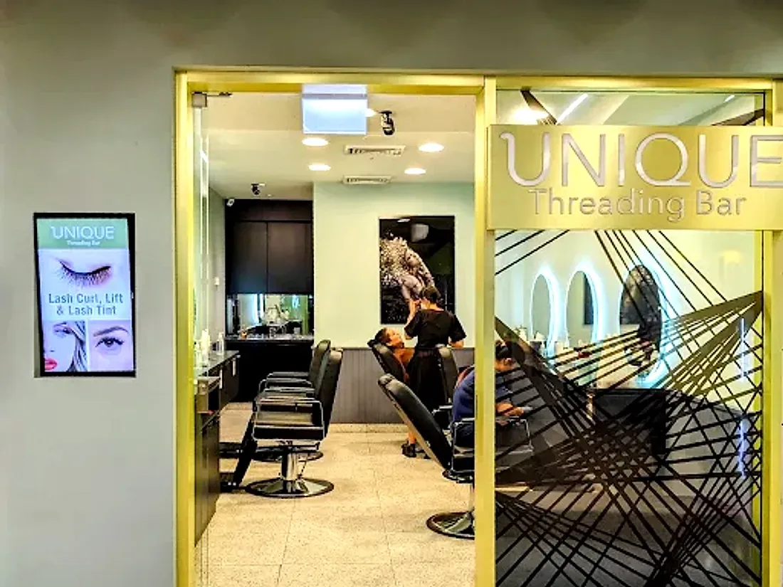 The Unique Threading Bar shopfront and salon entrance in Sydney